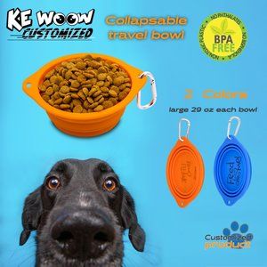 KE WOOW Portable Dog Bowl, collapsible made of silicone,  travel Bowl 850ml 2pcs
